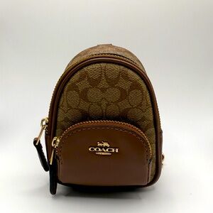 Authentic Coach Mini Court Backpack Bag Charm Keychain